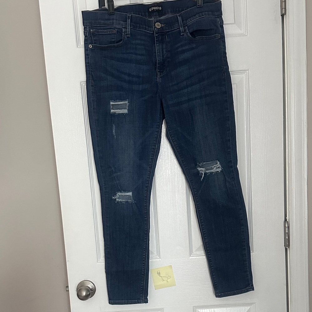 Express Women's Dark Blue Skinny Jeans